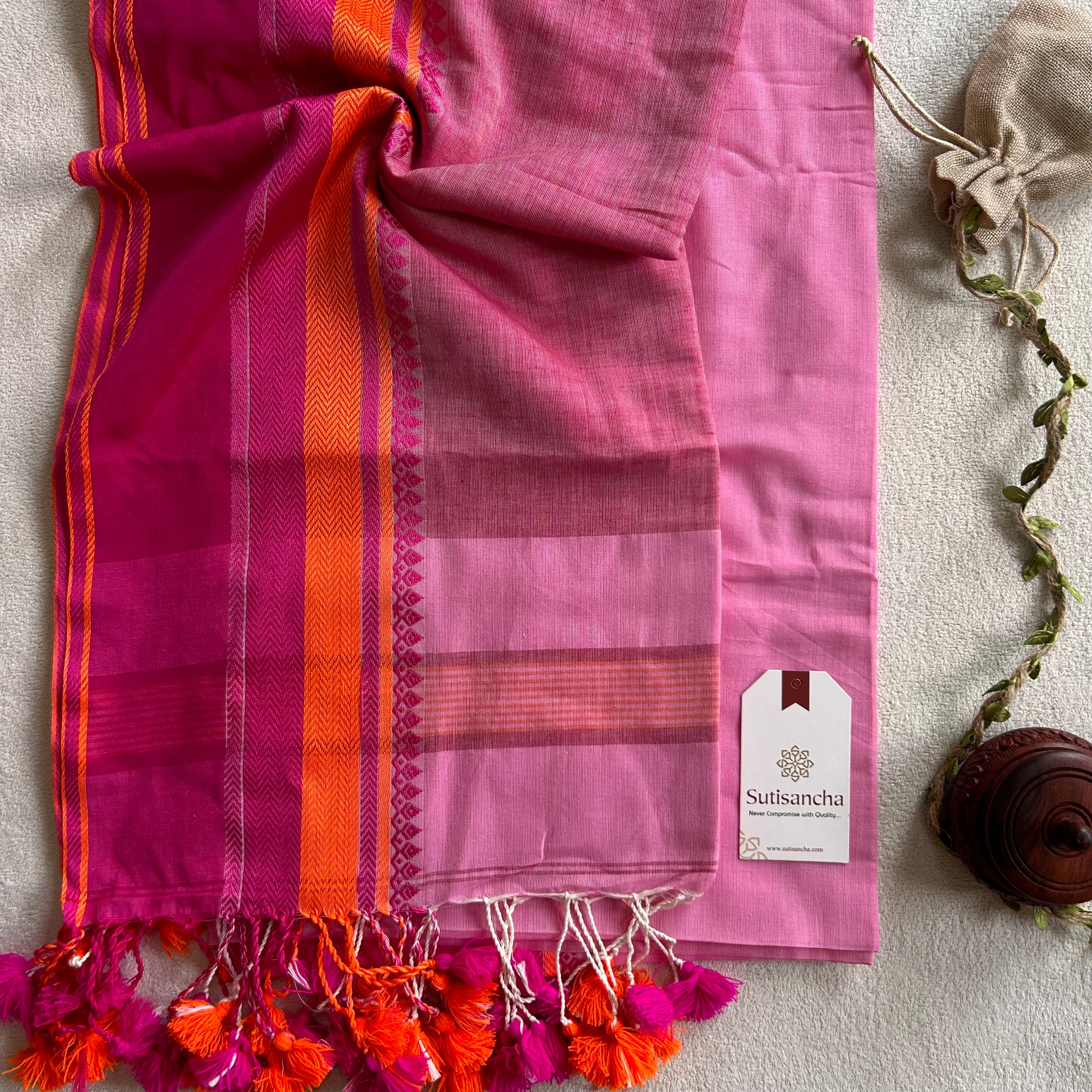 Sutisancha Handwoven Bliss Bengal Cotton Saree