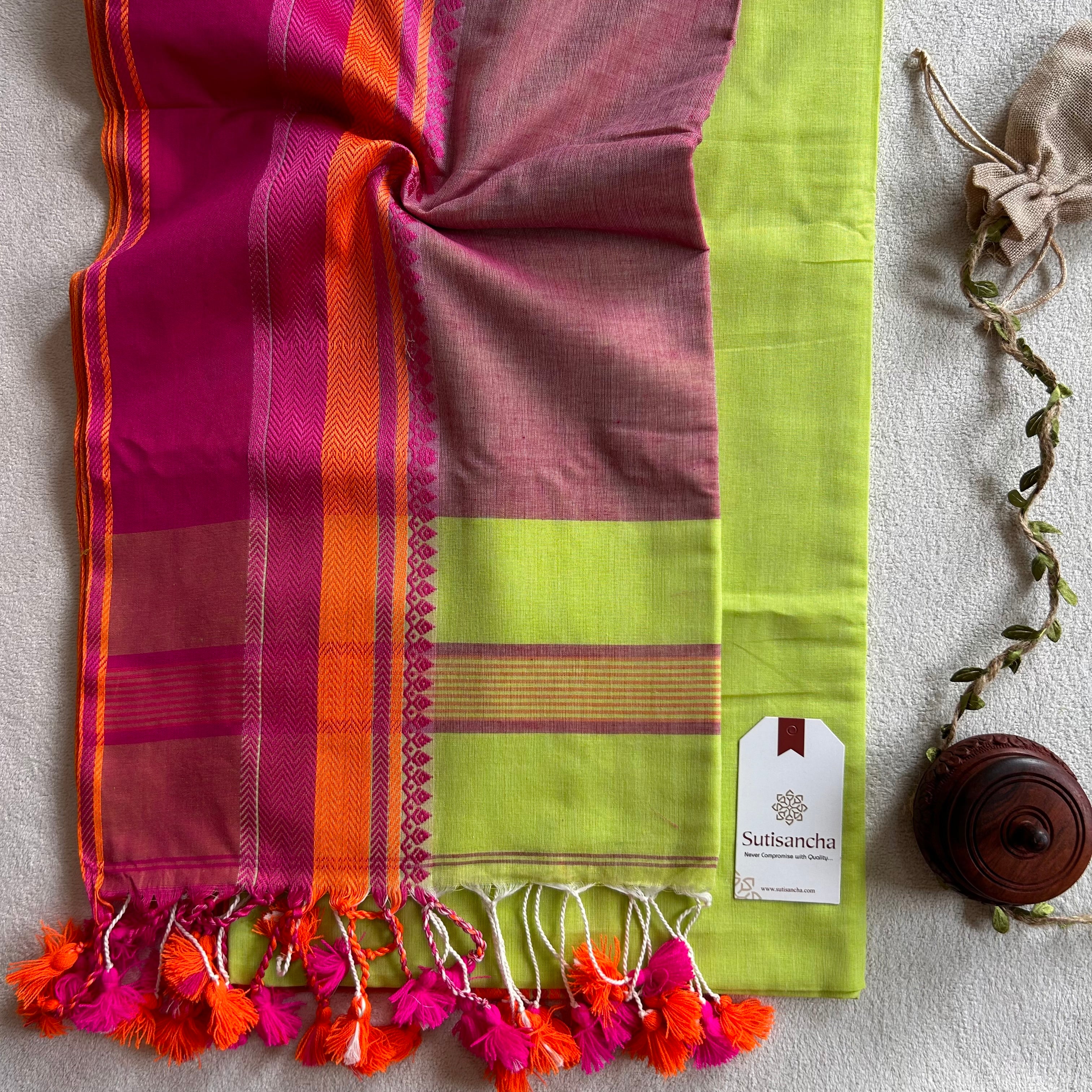 Sutisancha Handwoven Bliss Bengal Cotton Saree