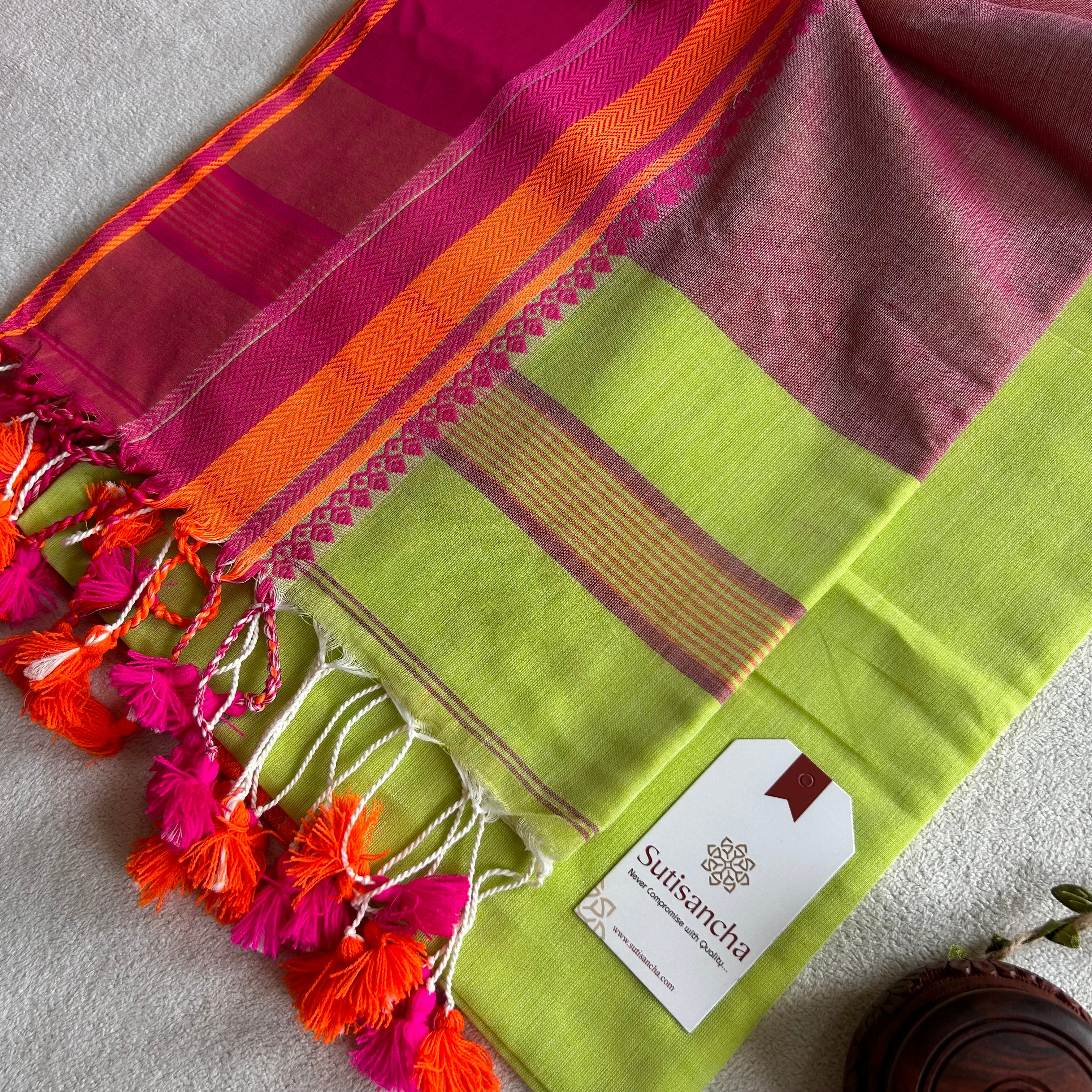 Sutisancha Handwoven Bliss Bengal Cotton Saree