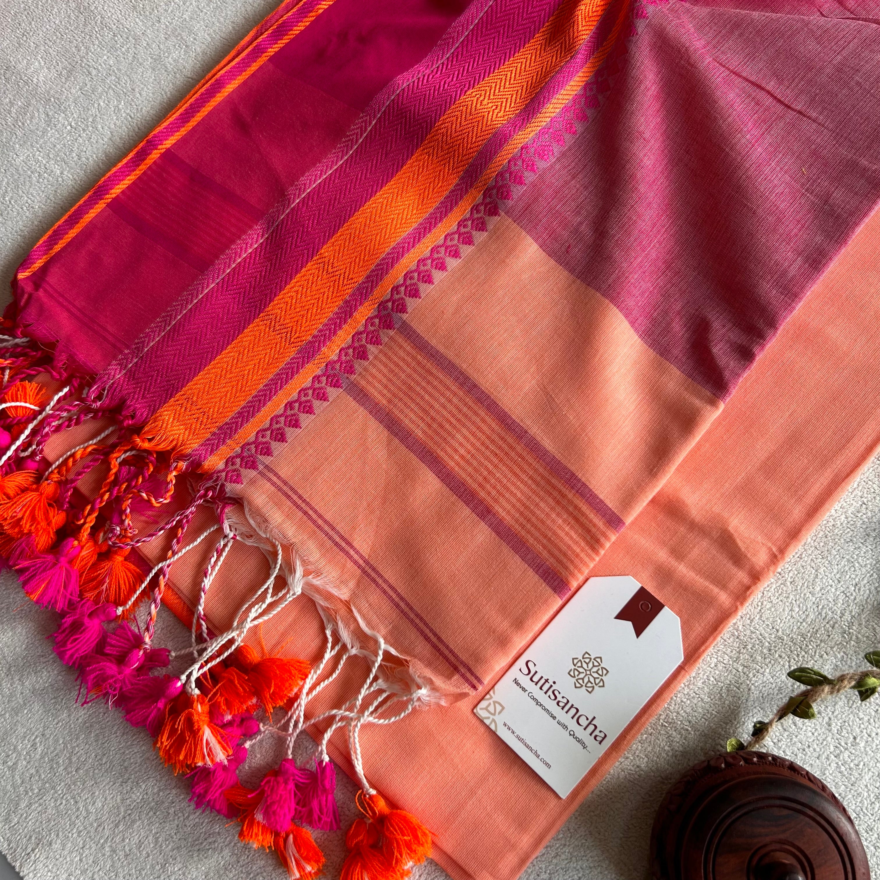 Sutisancha Handwoven Bliss Bengal Cotton Saree