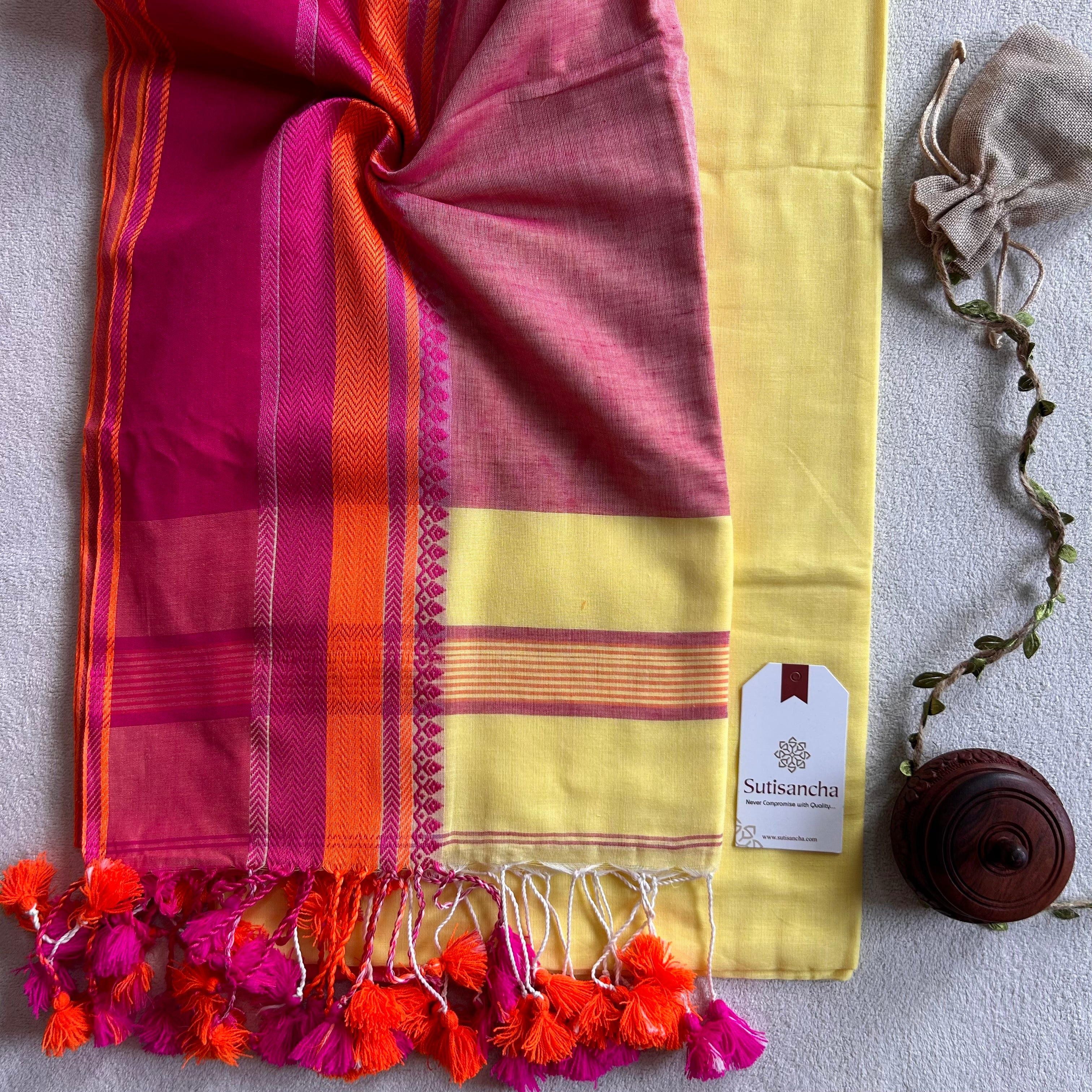 Sutisancha Handwoven Bliss Bengal Cotton Saree