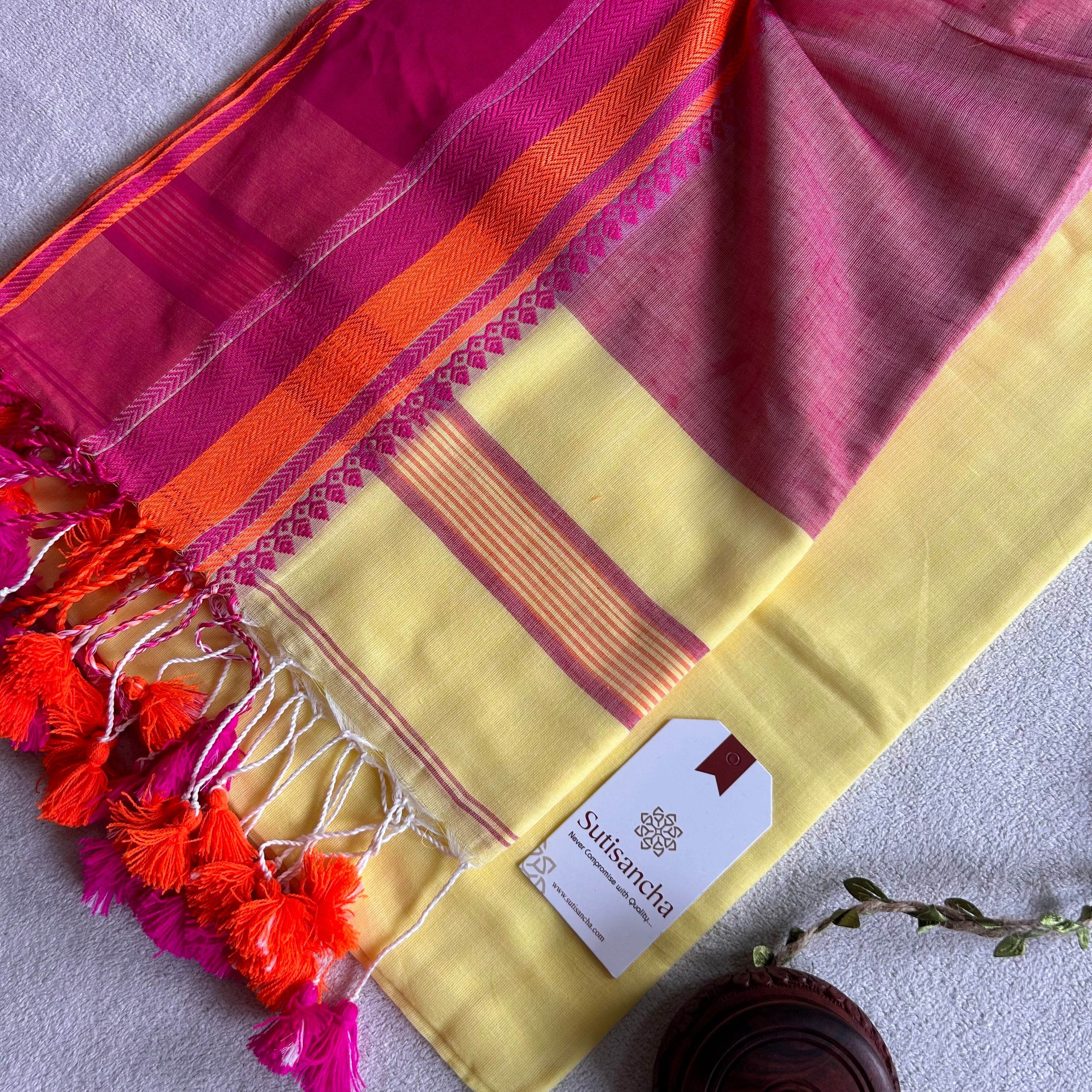 Sutisancha Handwoven Bliss Bengal Cotton Saree