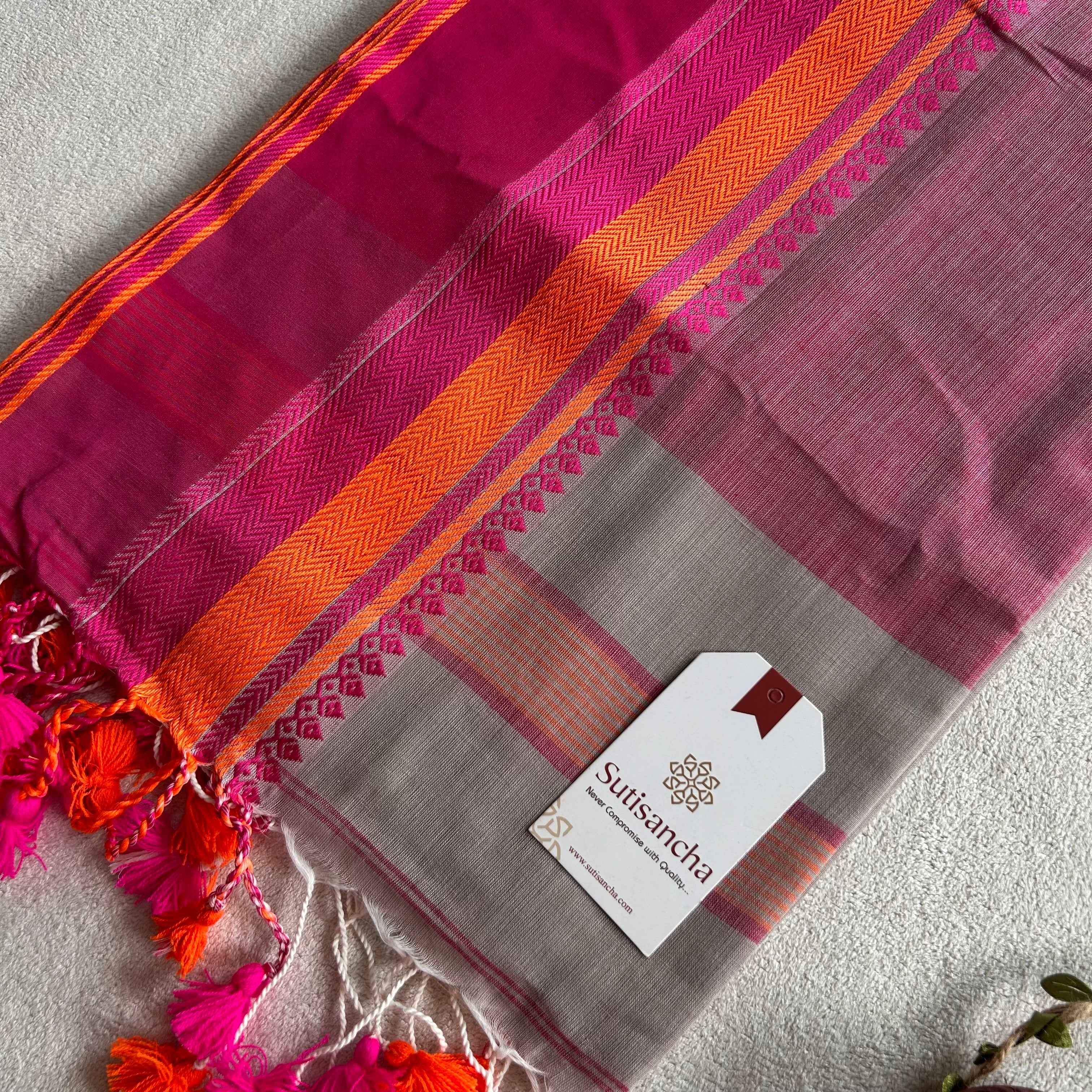 Sutisancha Handwoven Bliss Bengal Cotton Saree