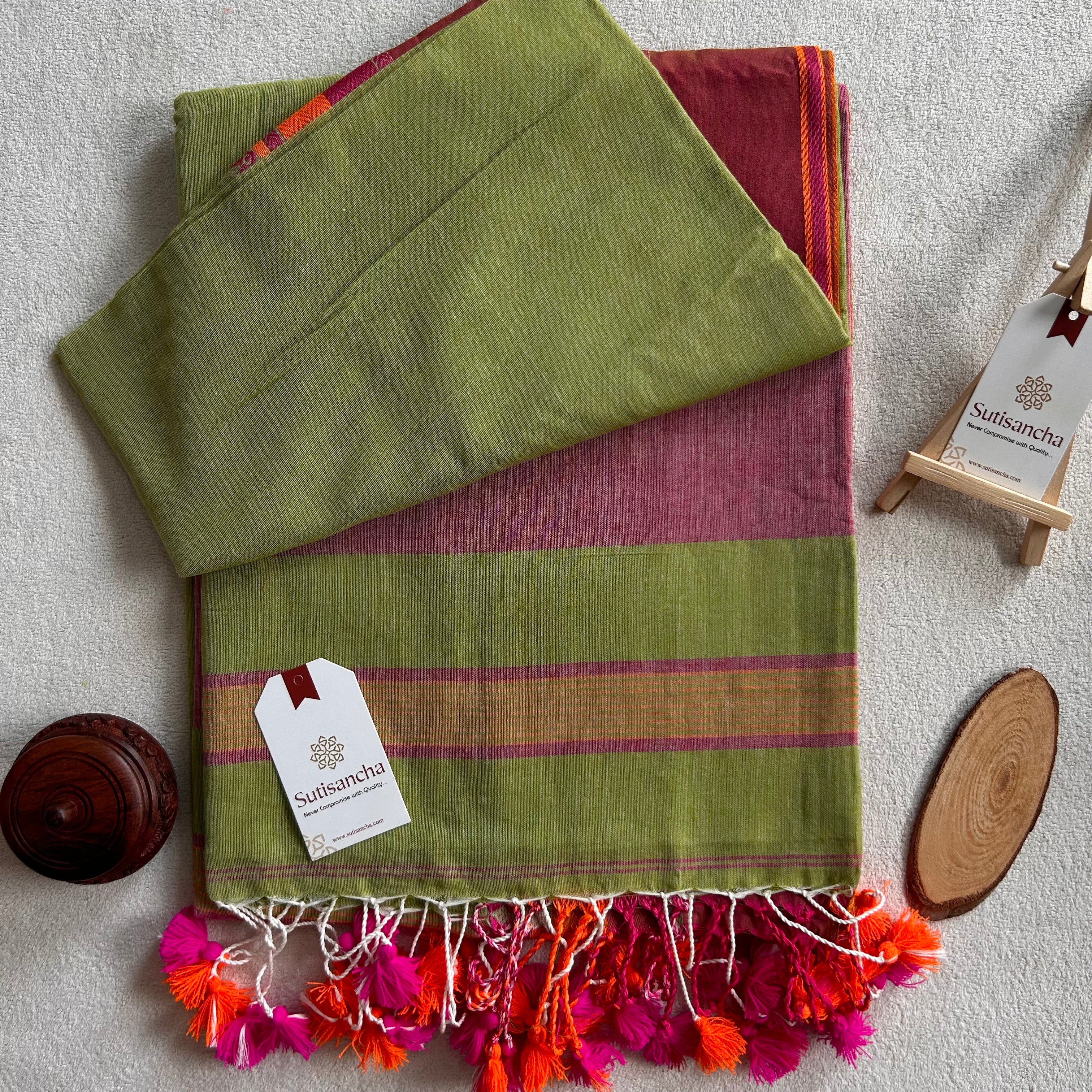 Sutisancha Handwoven Bliss Bengal Cotton Saree