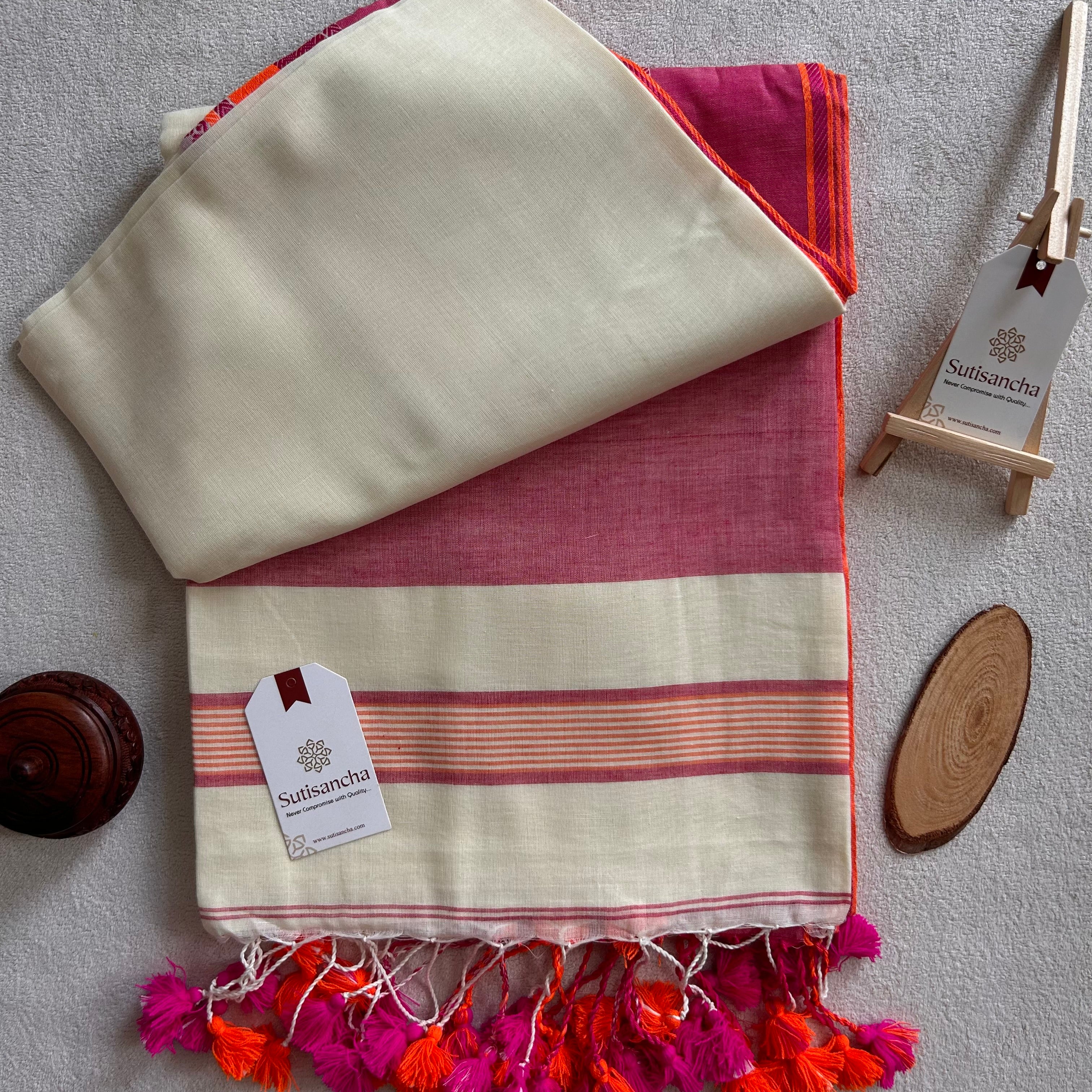 Sutisancha Handwoven Bliss Bengal Cotton Saree