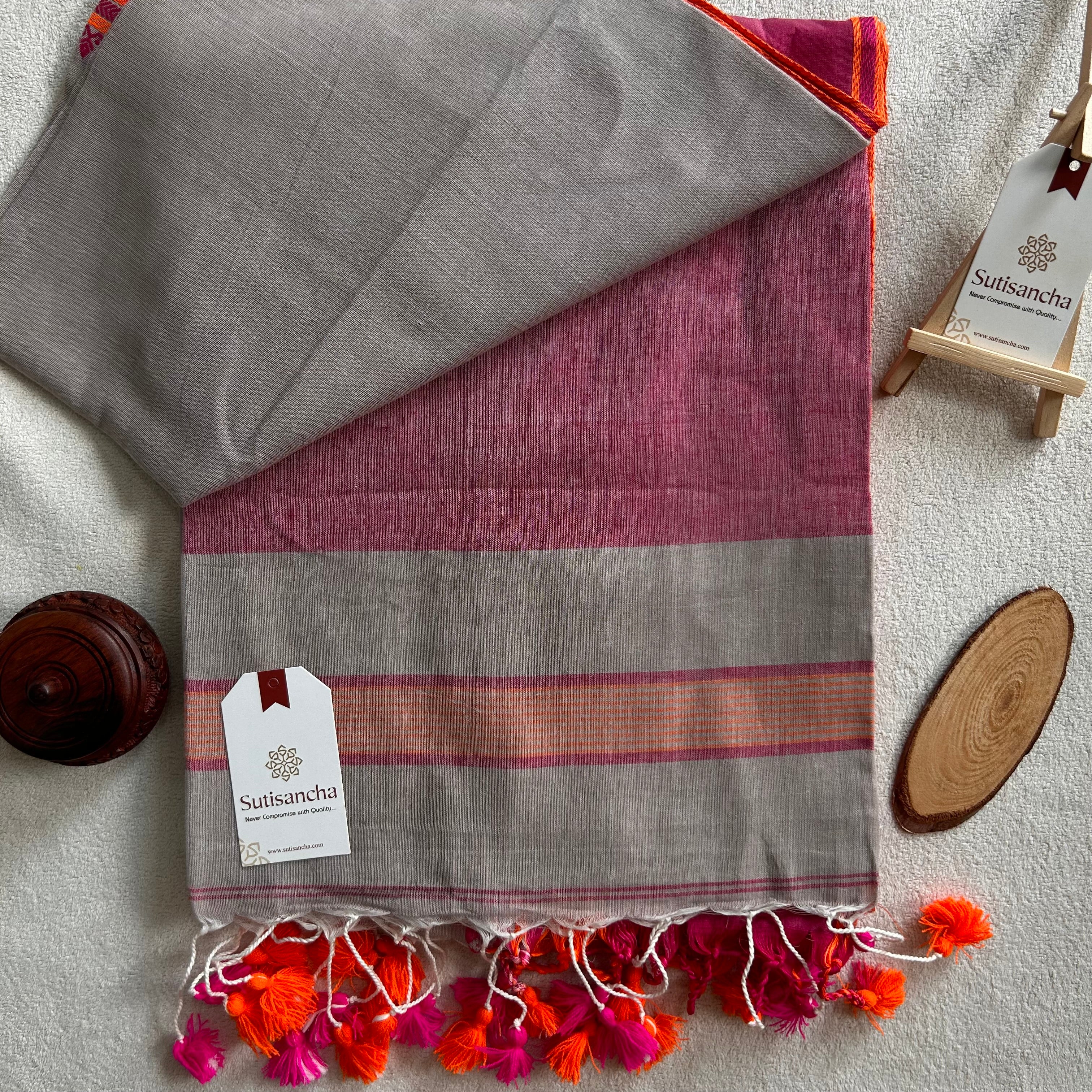 Sutisancha Handwoven Bliss Bengal Cotton Saree