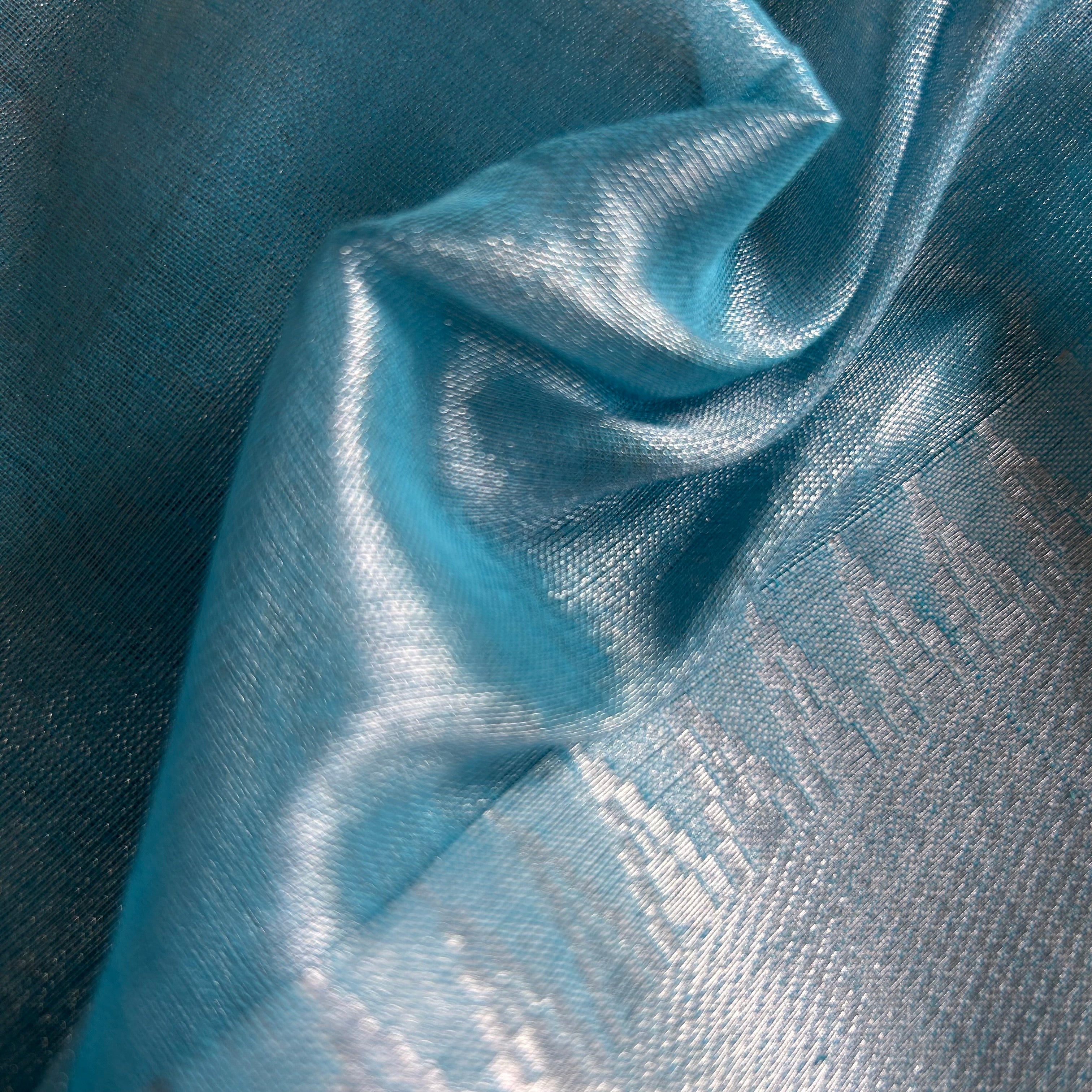 Sutisancha Aqua Blue Handloom Tissue Saree
