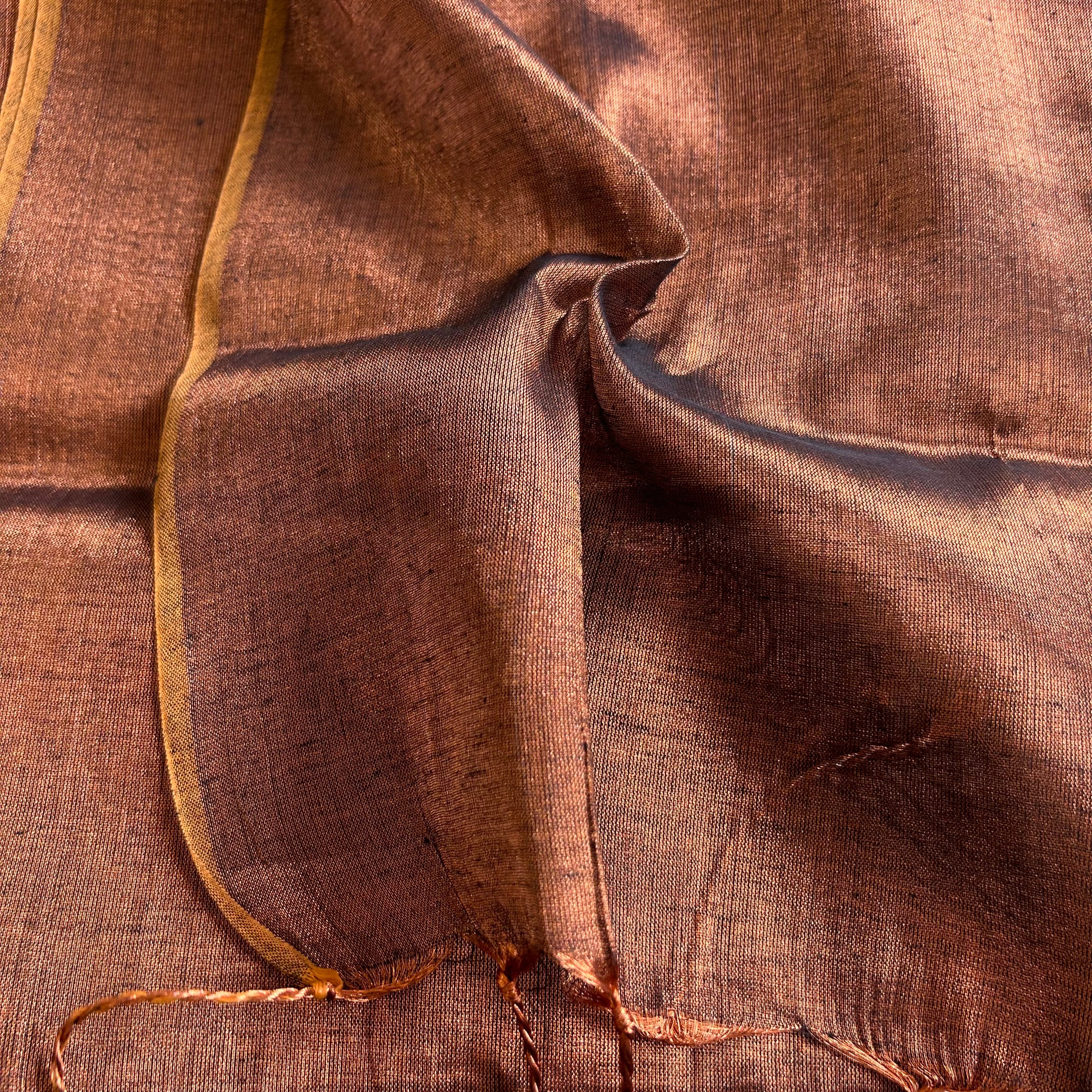 Sutisancha Copper Handloom Tissue Saree