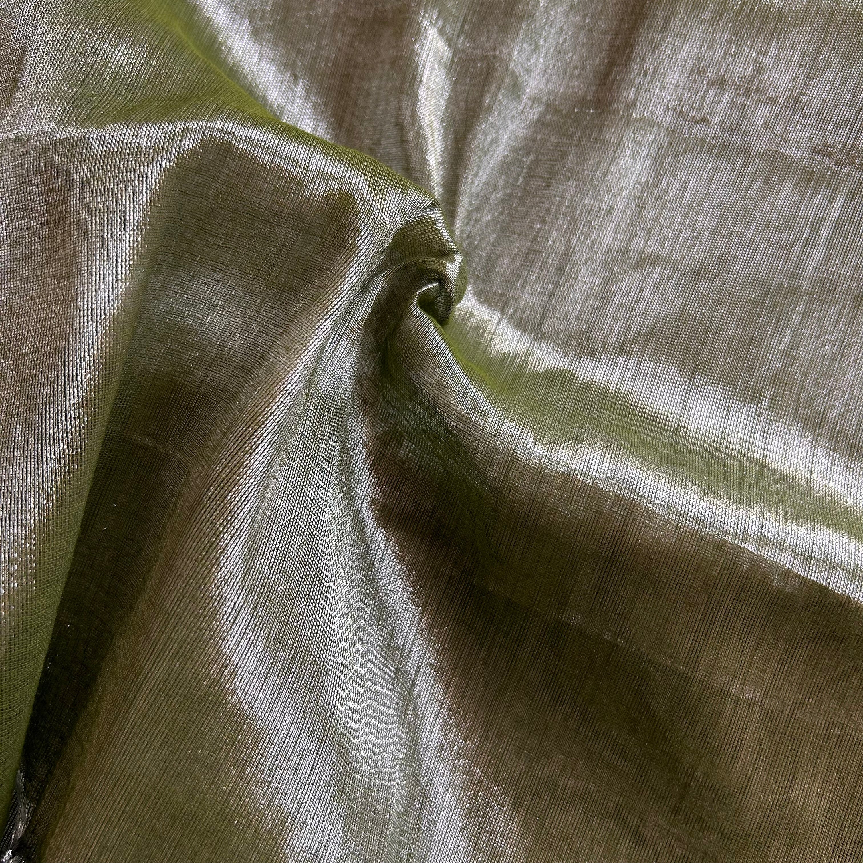 Sutisancha Olive Handloom Tissue Saree