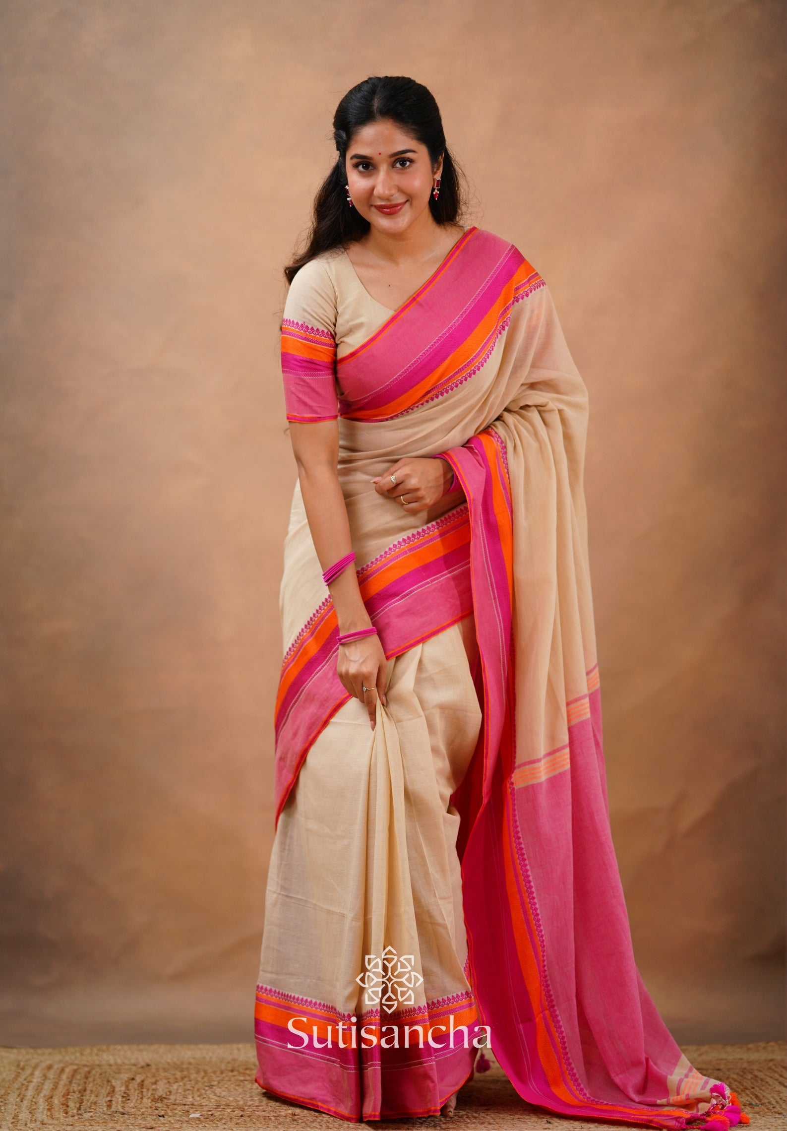 Sutisancha Handwoven Bliss Bengal Cotton Saree