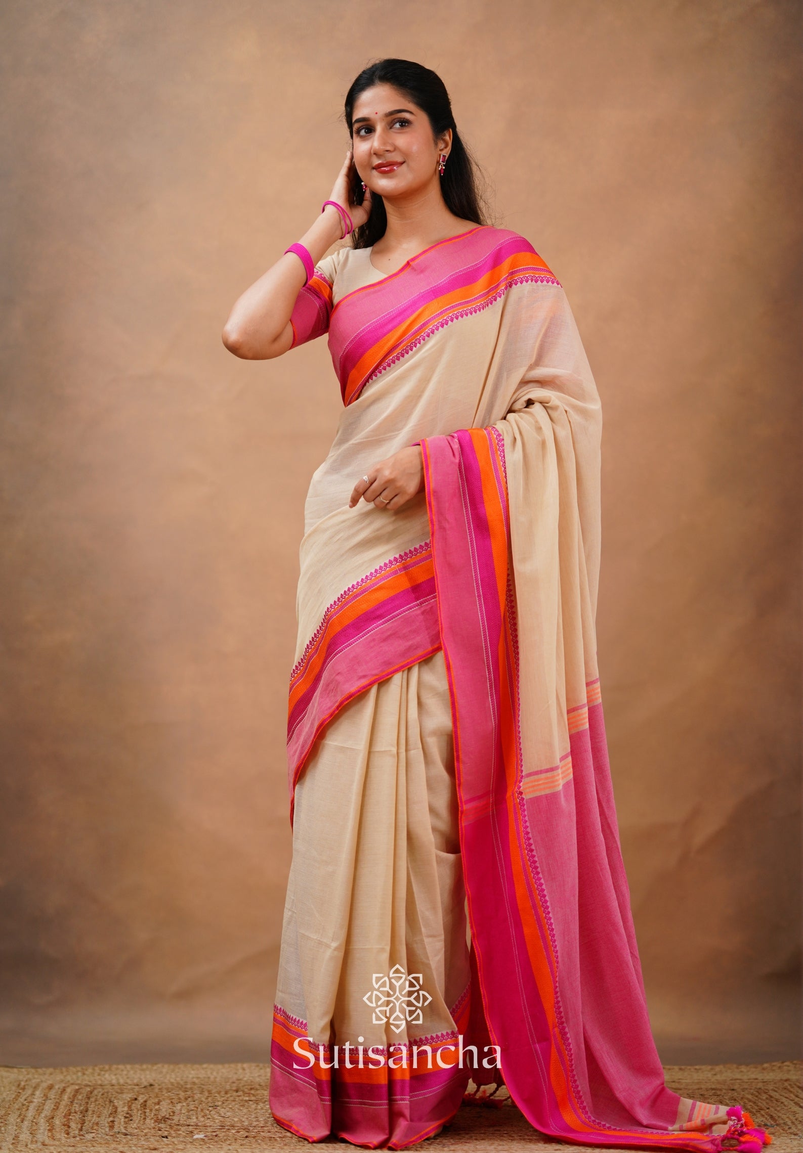 Sutisancha Handwoven Bliss Bengal Cotton Saree