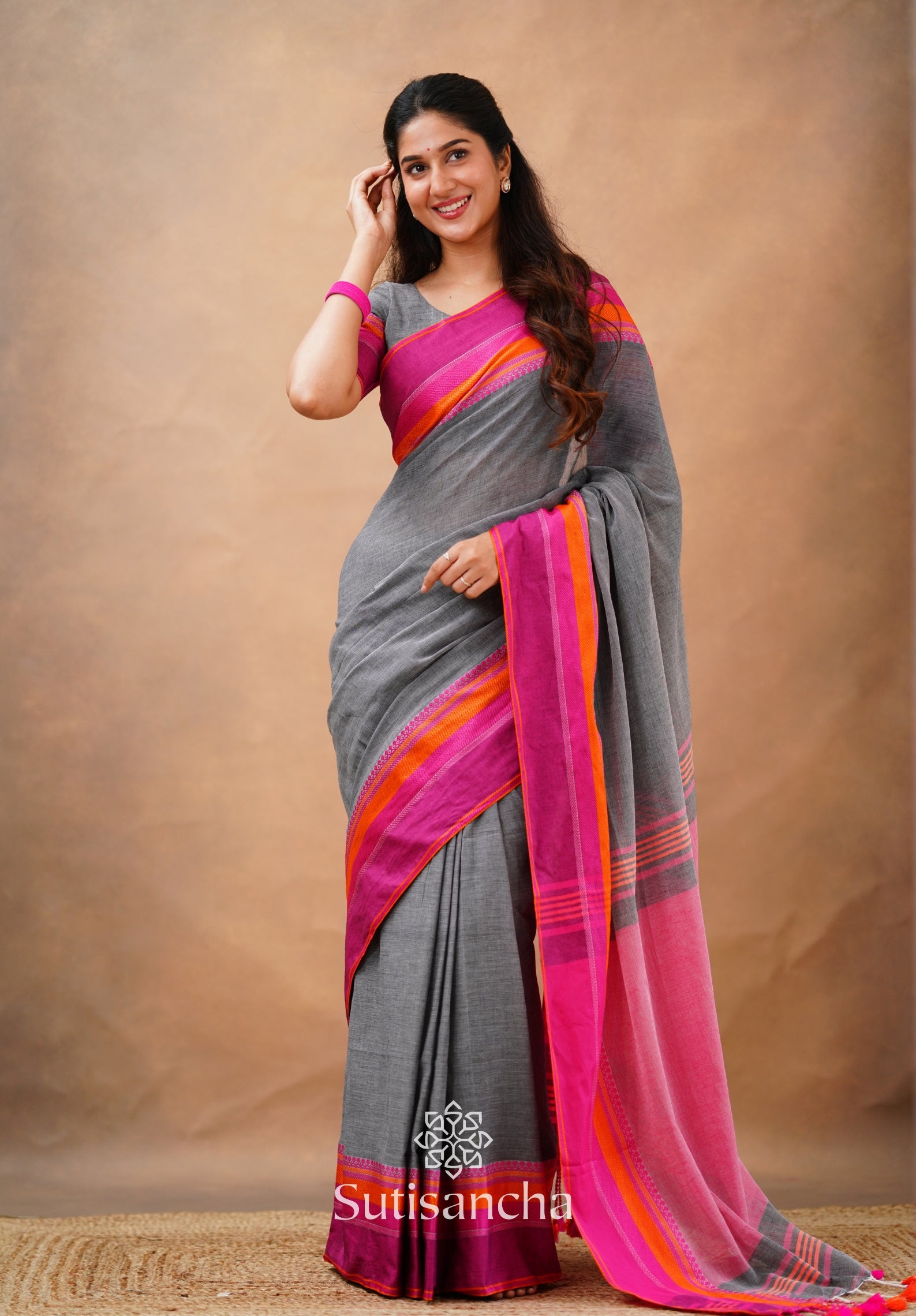 Sutisancha Handwoven Bliss Bengal Cotton Saree