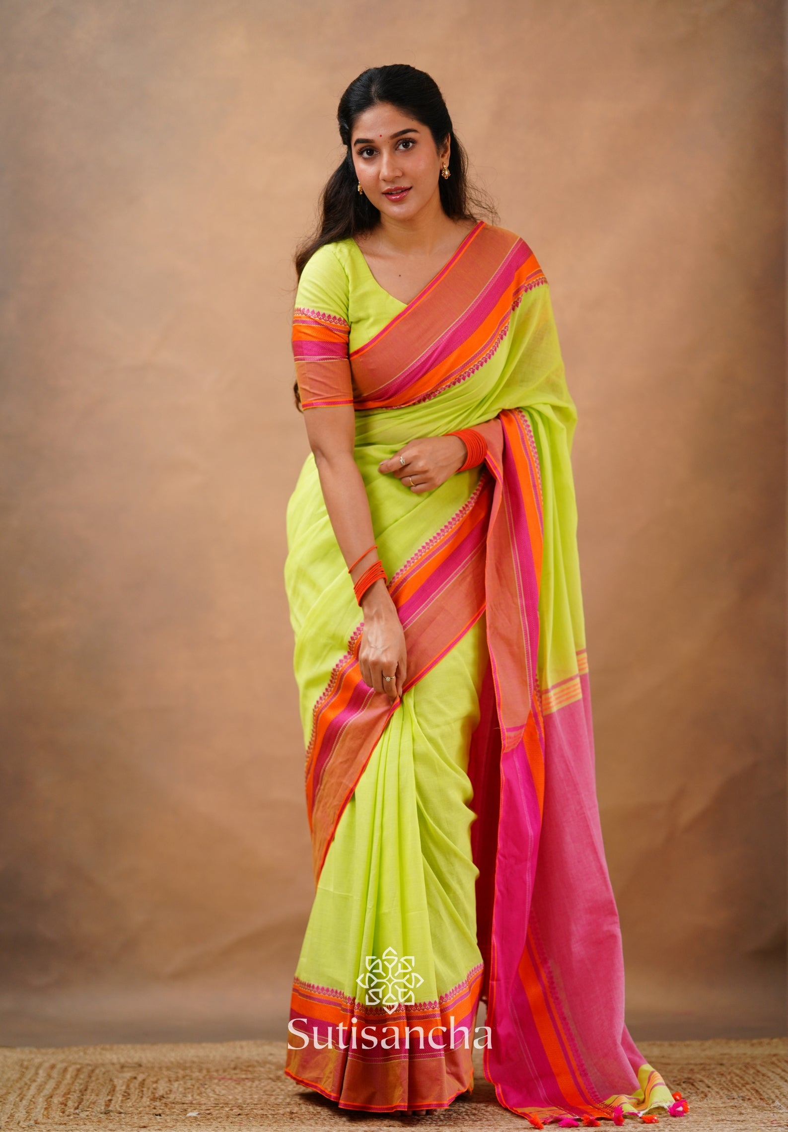 Sutisancha Handwoven Bliss Bengal Cotton Saree