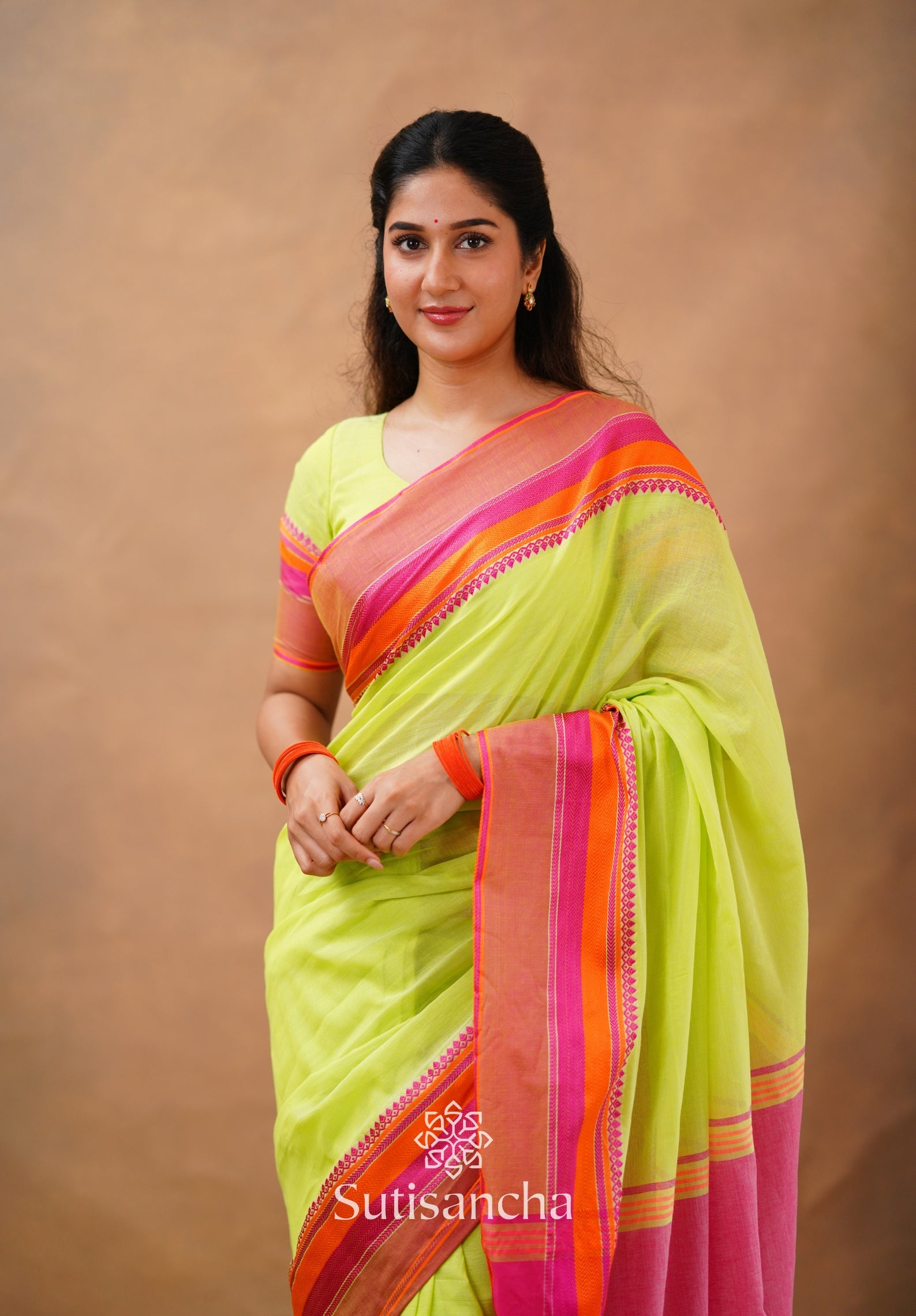 Sutisancha Handwoven Bliss Bengal Cotton Saree