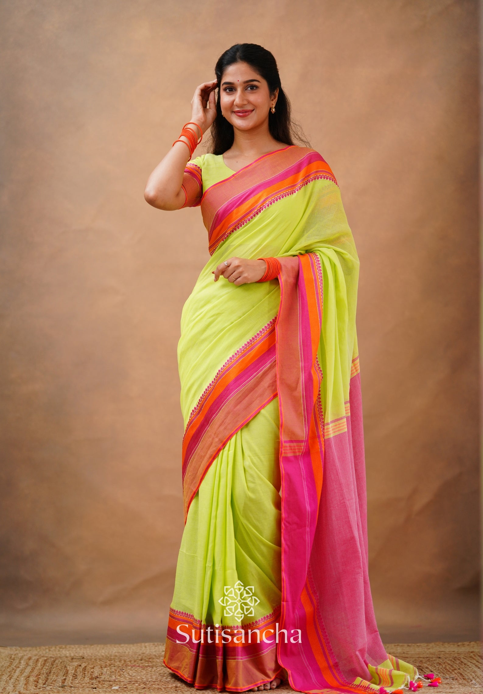 Sutisancha Handwoven Bliss Bengal Cotton Saree