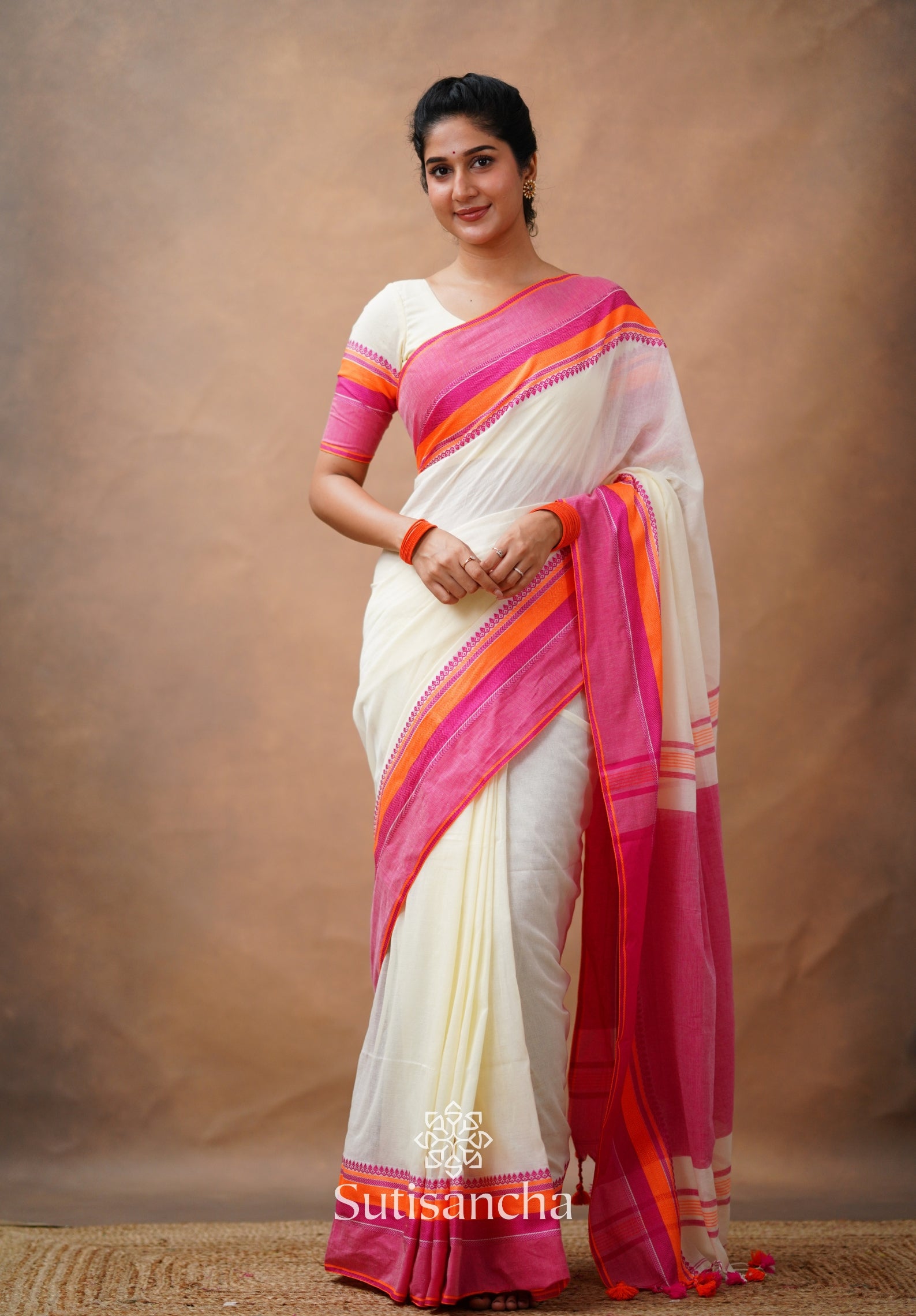 Sutisancha Handwoven Bliss Bengal Cotton Saree