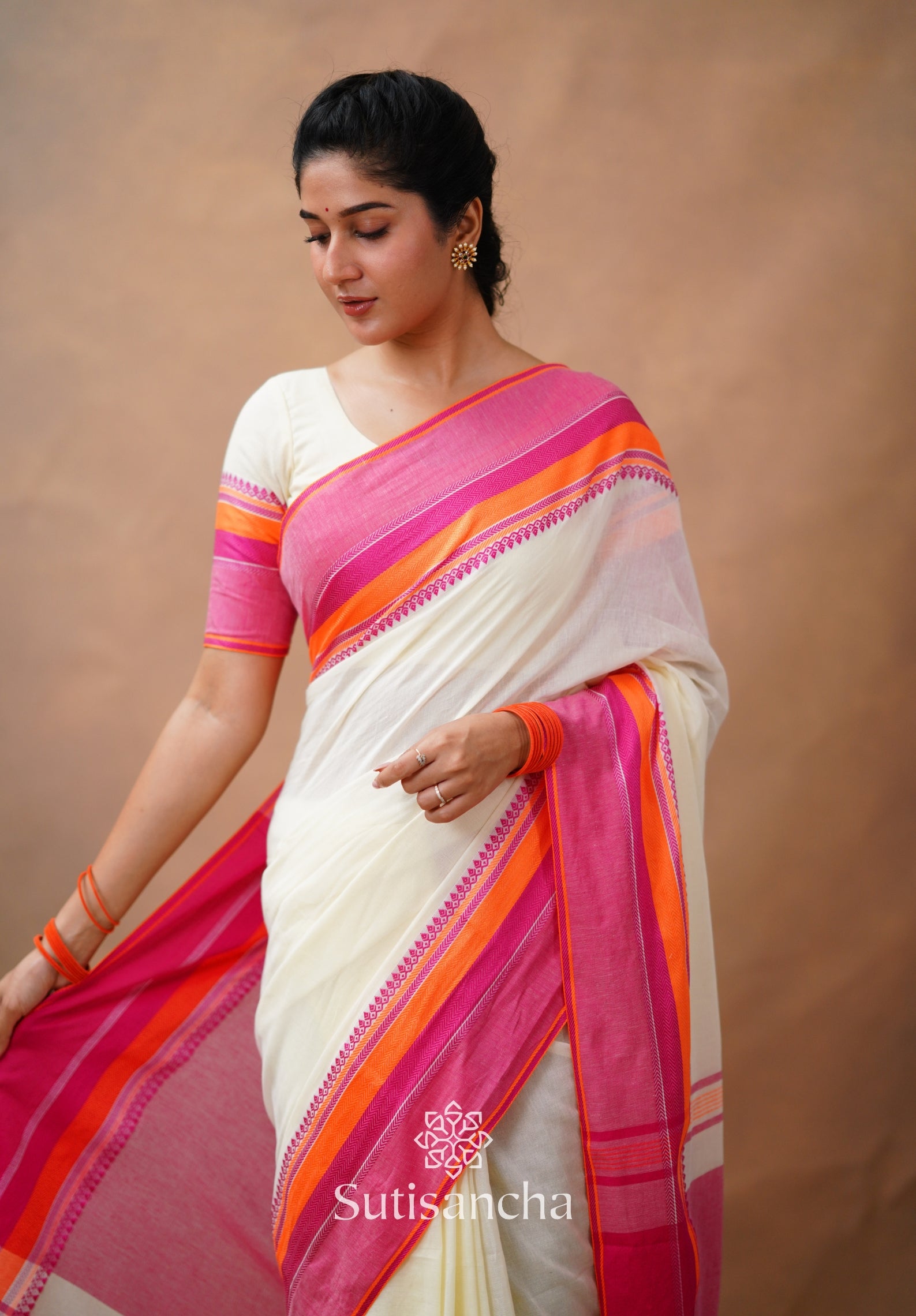 Sutisancha Handwoven Bliss Bengal Cotton Saree