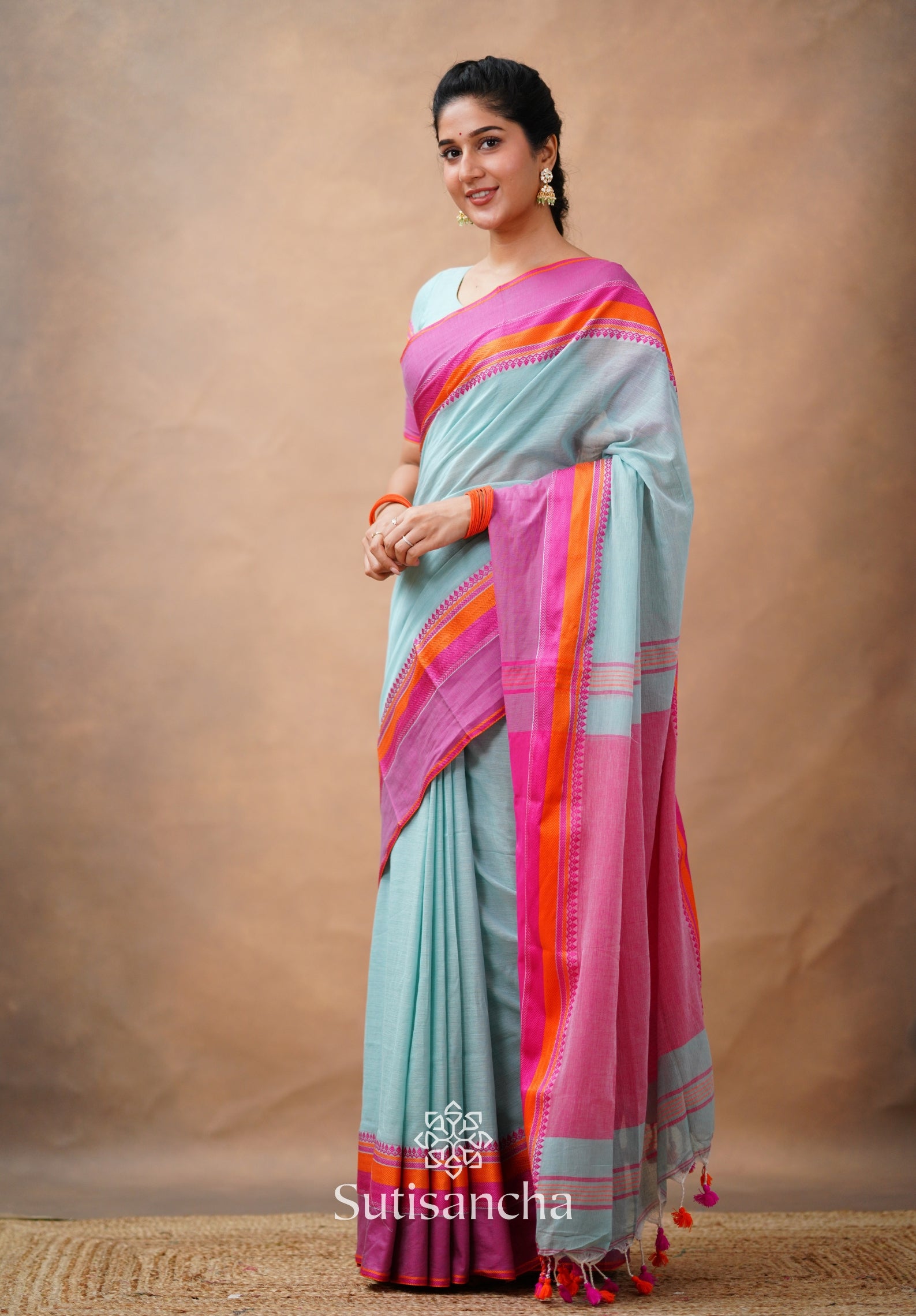 Sutisancha Handwoven Bliss Bengal Cotton Saree