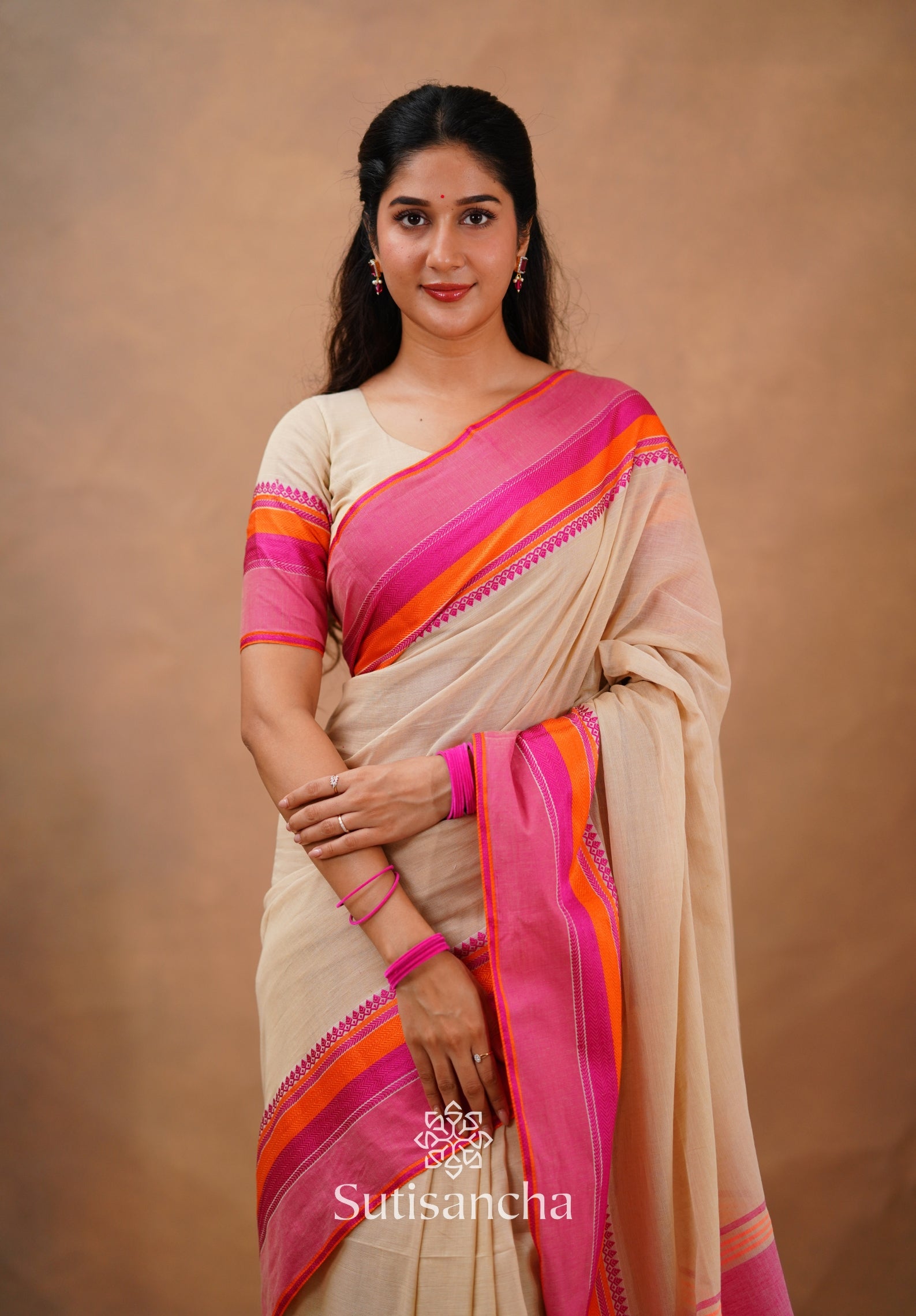 Sutisancha Handwoven Bliss Bengal Cotton Saree