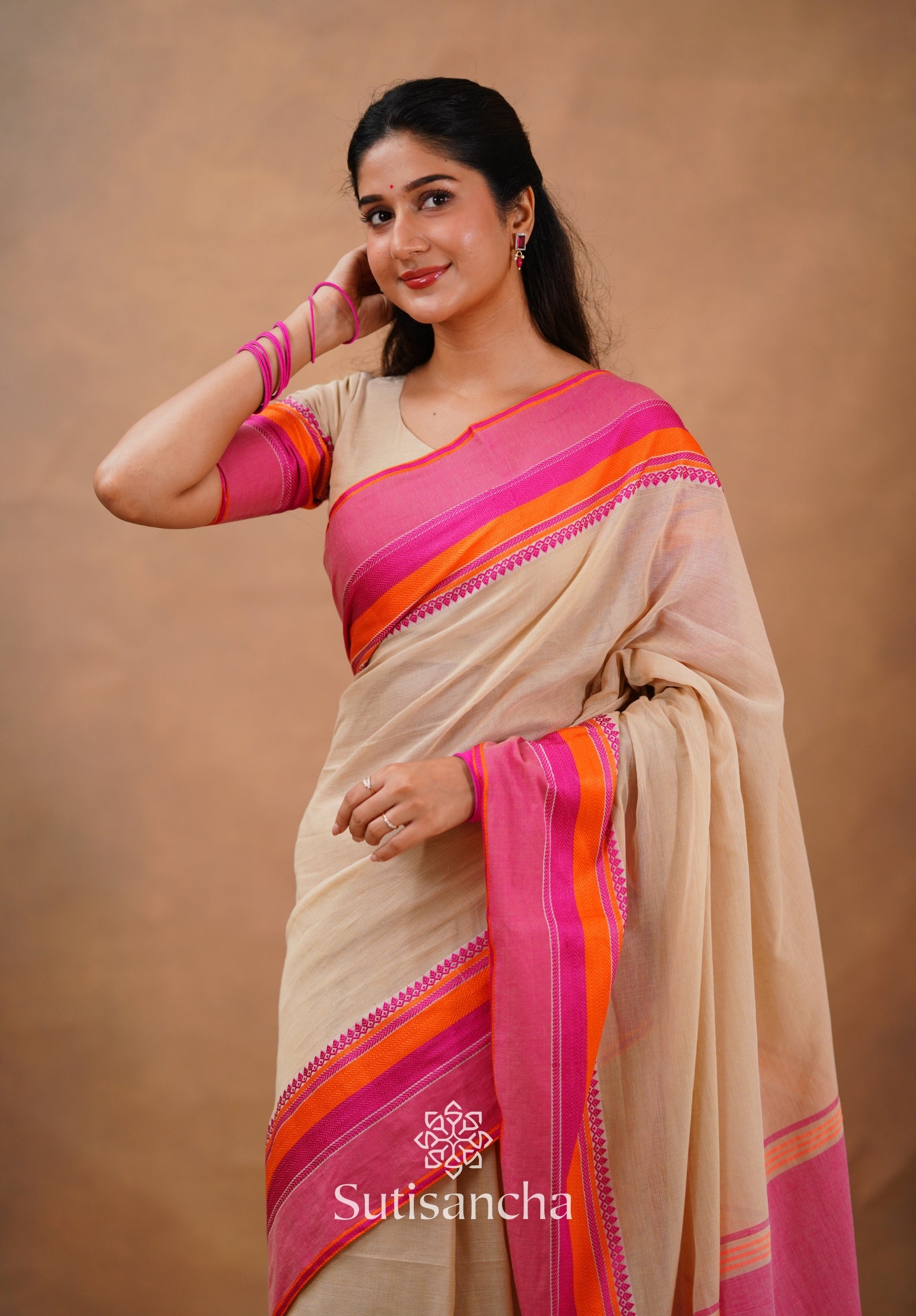 Sutisancha Handwoven Bliss Bengal Cotton Saree