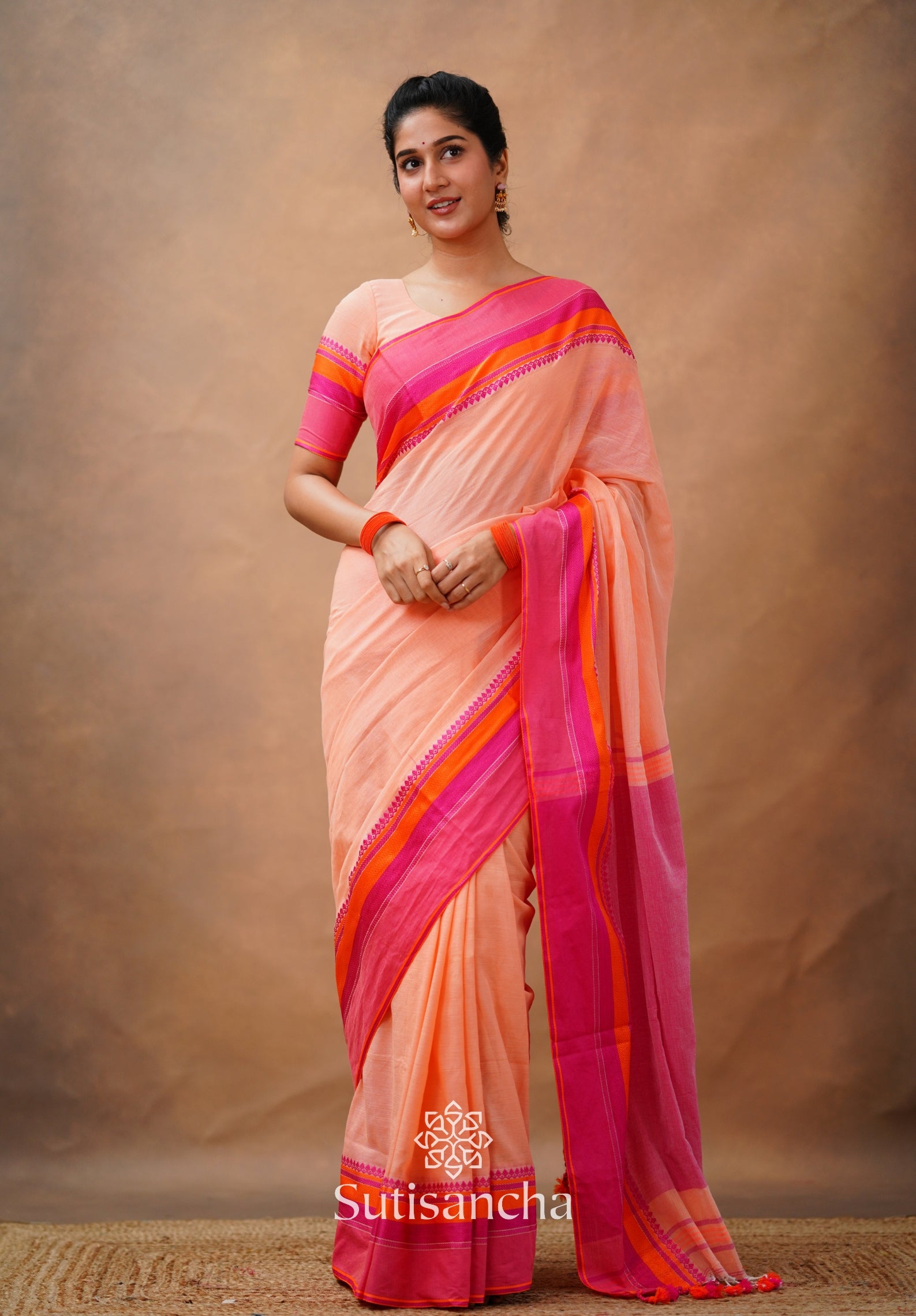 Sutisancha Handwoven Bliss Bengal Cotton Saree