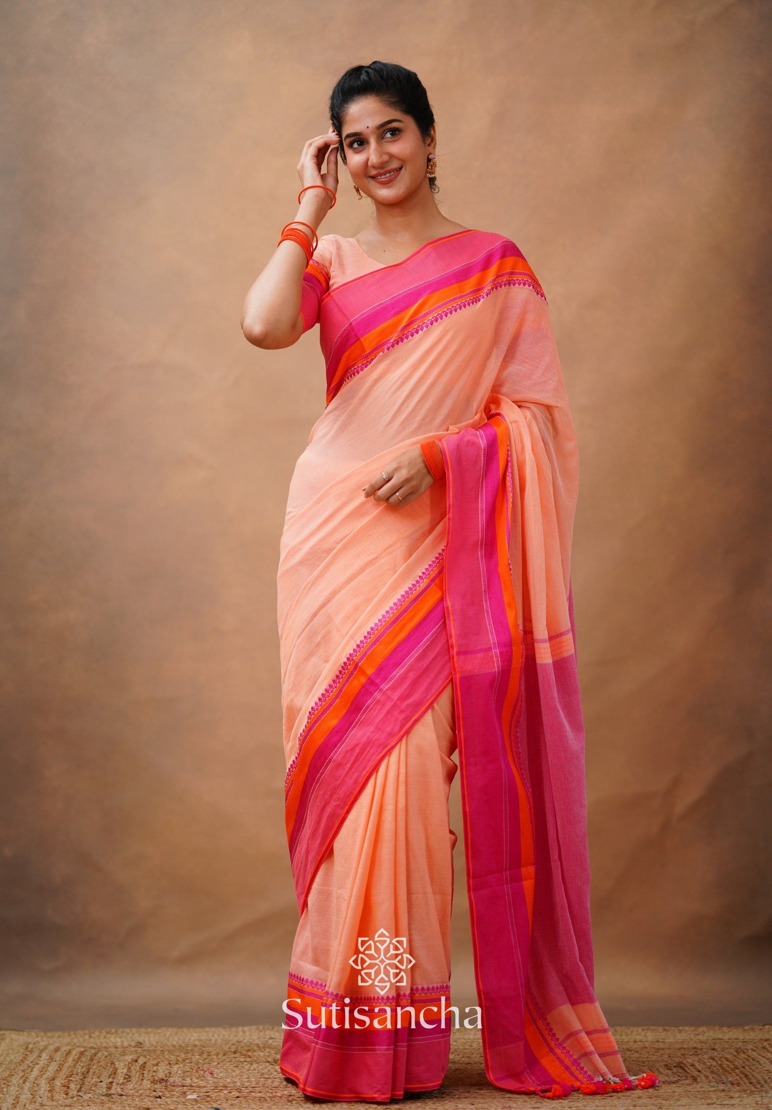 Sutisancha Handwoven Bliss Bengal Cotton Saree