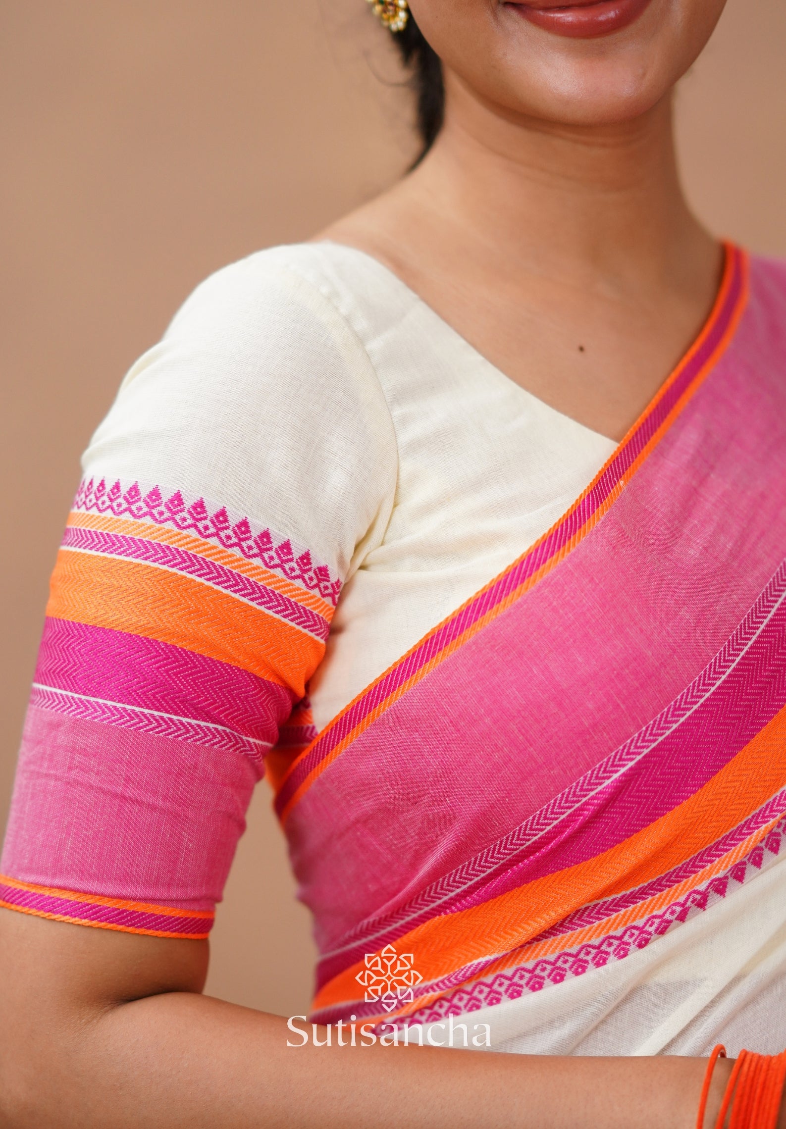 Sutisancha Handwoven Bliss Bengal Cotton Saree