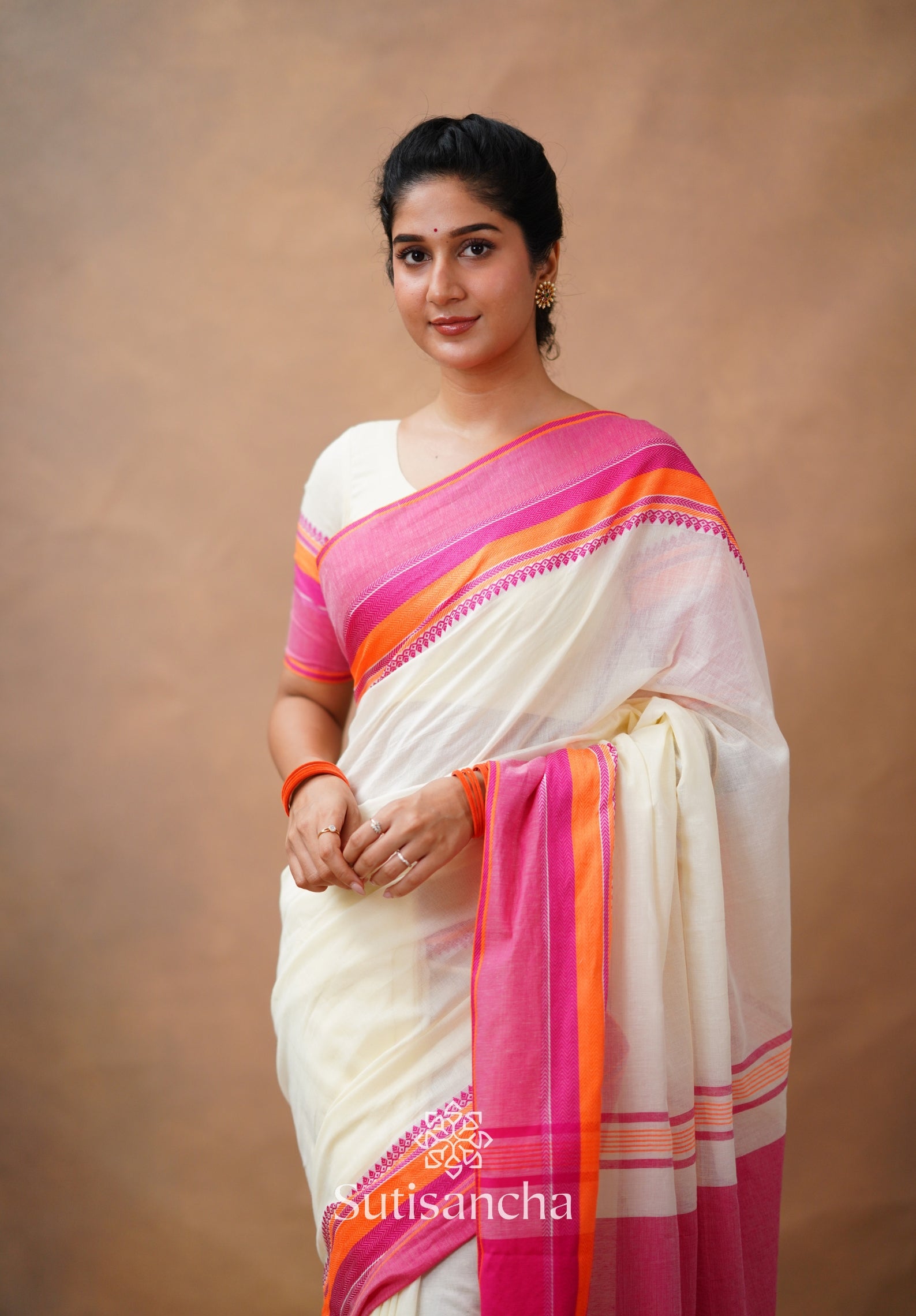 Sutisancha Handwoven Bliss Bengal Cotton Saree