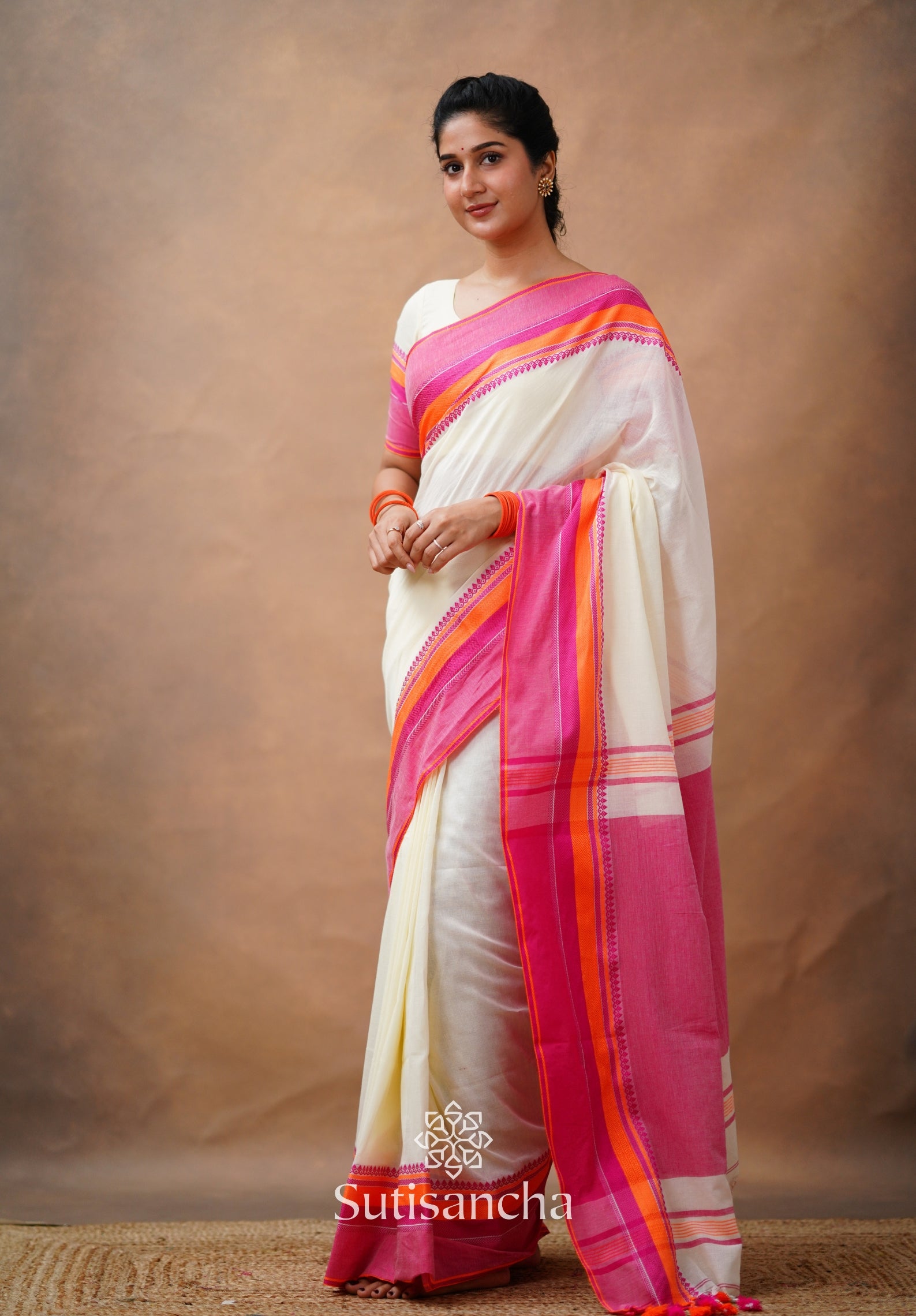 Sutisancha Handwoven Bliss Bengal Cotton Saree