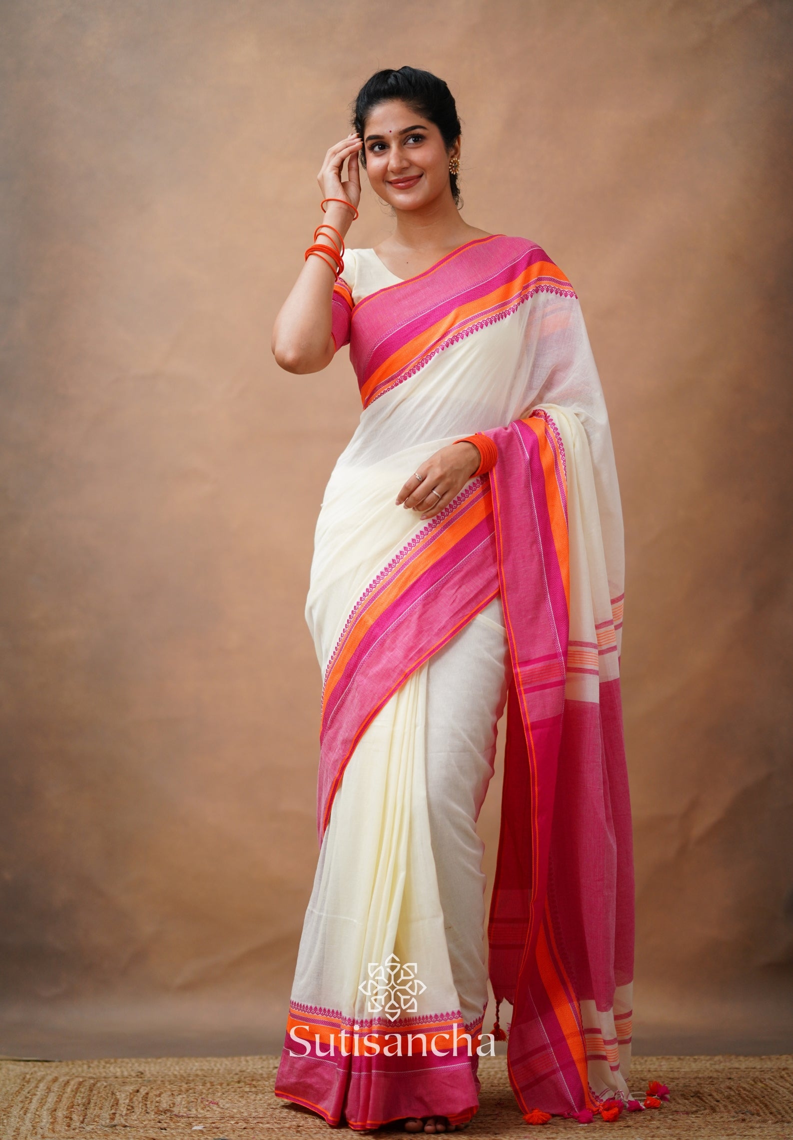 Sutisancha Handwoven Bliss Bengal Cotton Saree