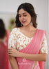 Sutisancha Peach Handloom Cotton Saree With Designer Blouse