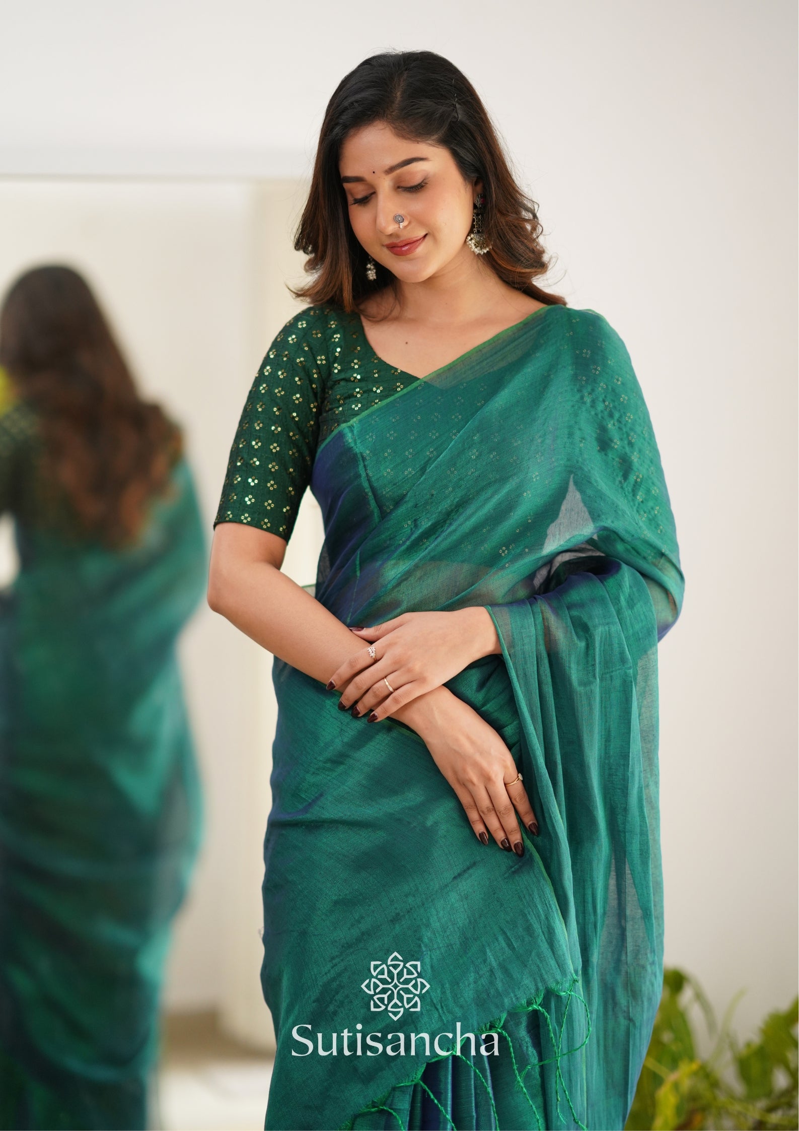 Sutisancha Rama Handloom Tissue Saree With Designer Blouse