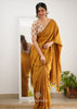 Sutisancha Mustard Handloom Cotton Saree With Designer Blouse