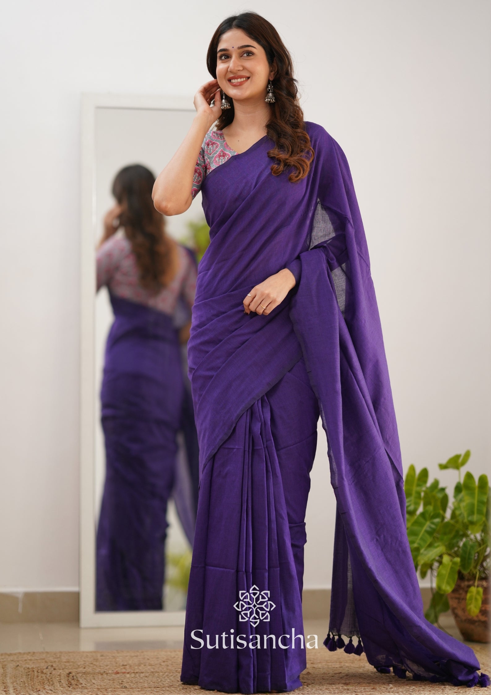 Purple Color Two Tone Georgette Saree